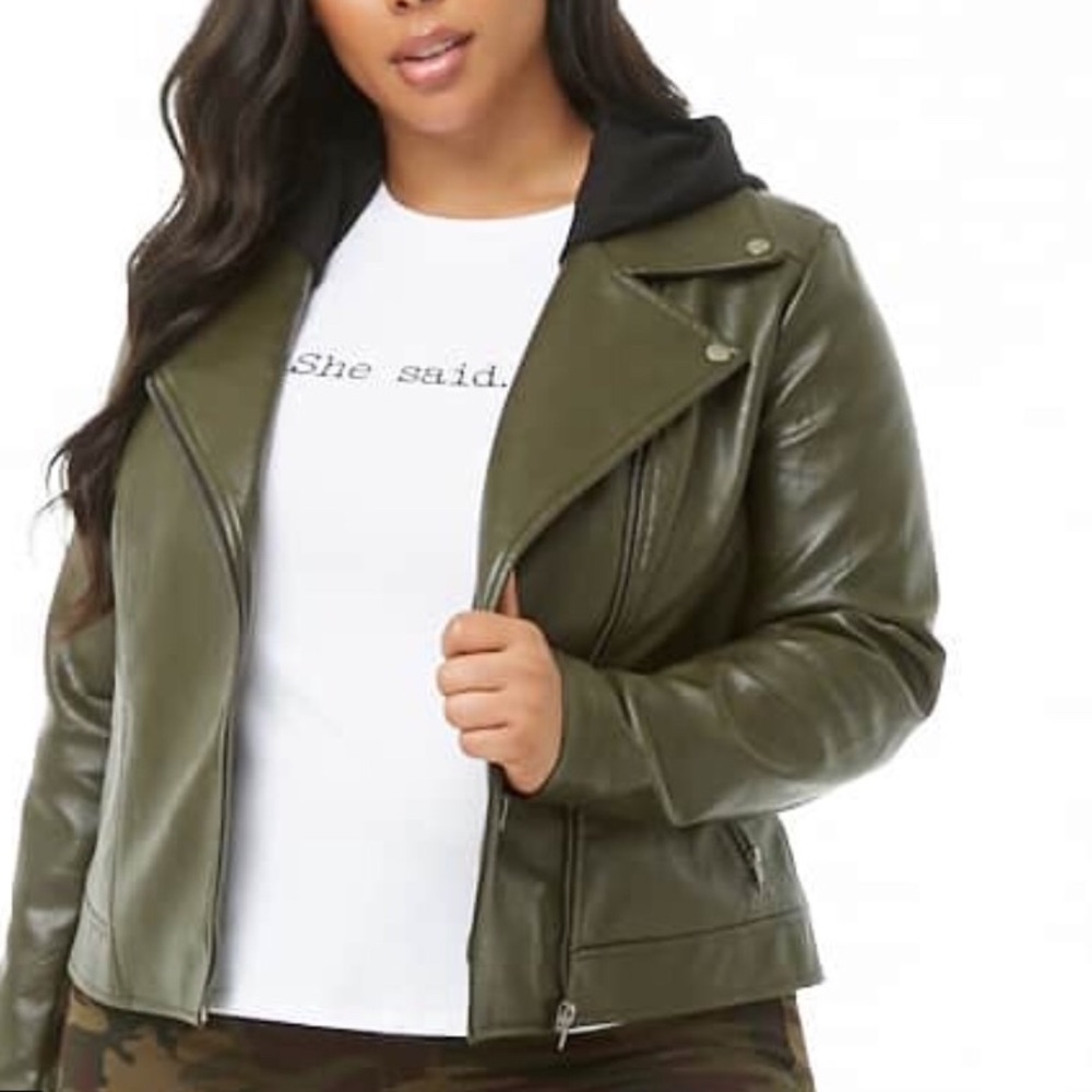 Faux Leather combo Moto Jacket